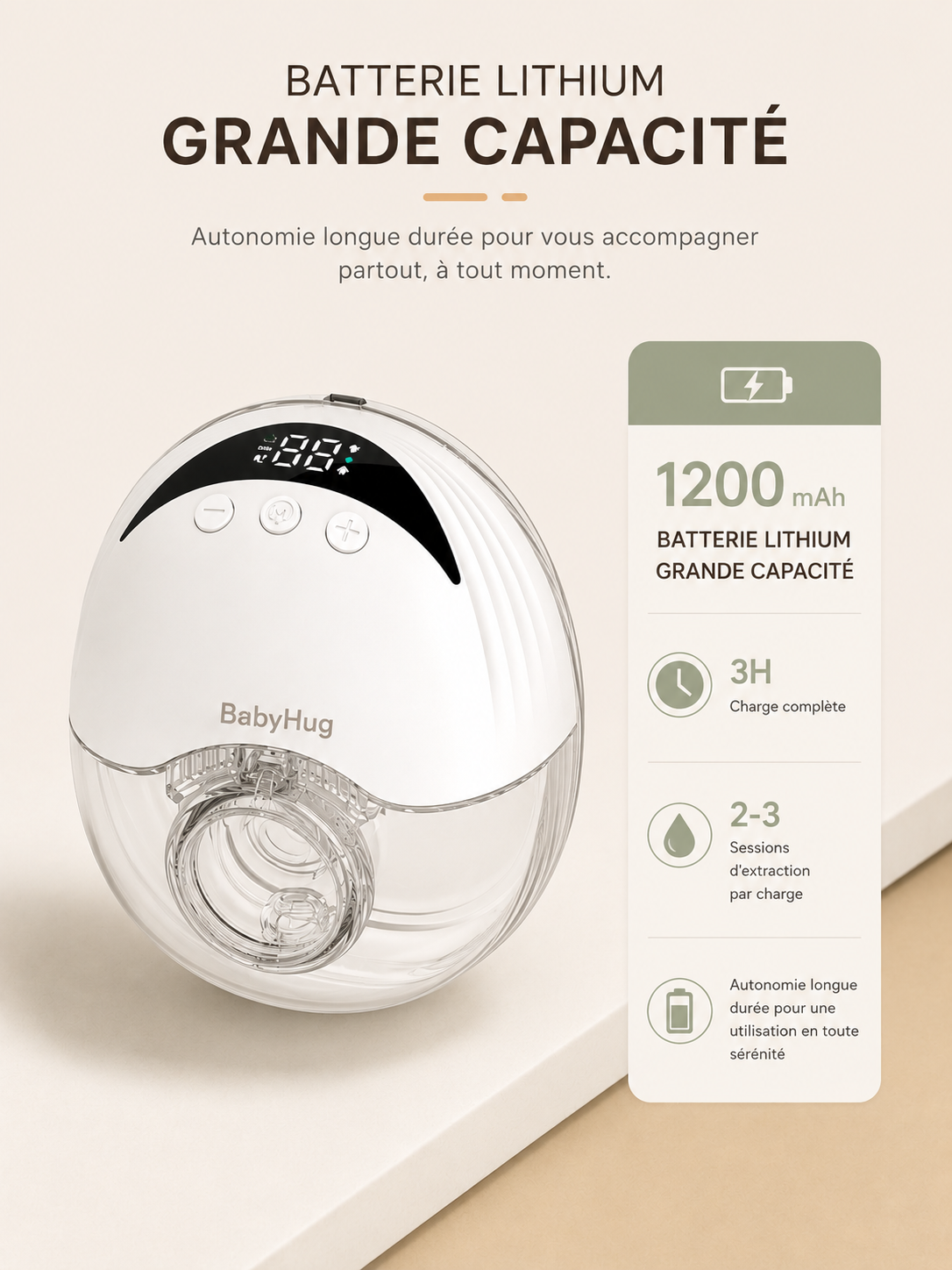 BabyHug Flow™ – Tire-lait portable mains libres